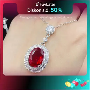 OS1-N19 Kalung Wanita Cranberry Jewelry Premium Lapis Platinum Anti Luntur Anti Berubah Warna Garansi 1 Tahun Resmi Size Adjustable Kualitas Grade Terbaru Aksesoris Perhiasan Kalung Permata VVS1 Elegan COD