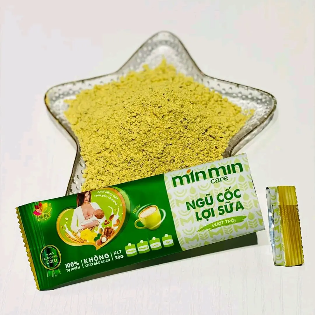NGŨ CỐC LỢI SỮA Min Min Care - Hộp 25 gói - Men Vi Sinh vitamin lecithin nghệ nano