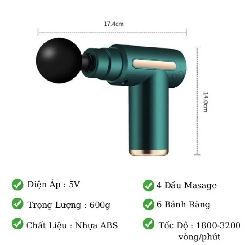 (Pin 1200 , Bản Nâng Cấp ) MÁY MASSAGE CẦM TAY MASSAGE TOÀN THÂN 6 CẤP ĐỘ 1