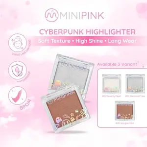 MINIPINK Cyberpunk Highlighter Contour Eyeshadow Glowing Shimmer Illuminator Bronzer - MP022