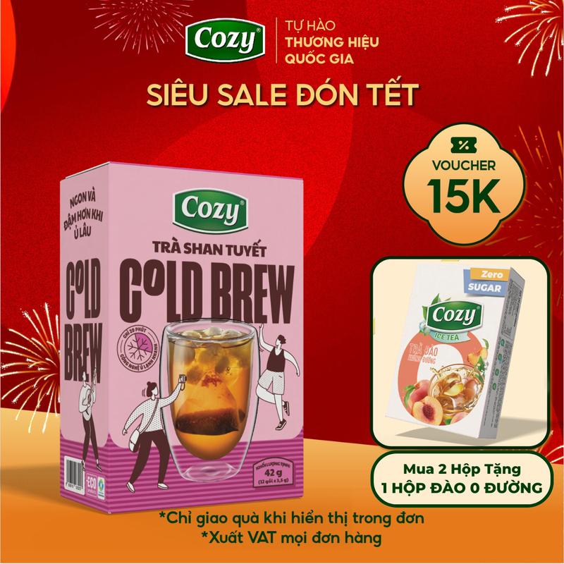   Mua 2 Tặng 1 - Lộc Đón Xuân  Trà Shan Tuyết Cozy ColdBrew Trà Ủ Lạnh Nhanh 20 Phút Thơm Đậm Vị Trà Thanh Mát Không Đường Không Đắng Chát 