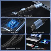 Gambar Vention Kabel USB 2.0 Type C to C 5A PD 3.1 240W Fast Charging 480Mbps Data Cable 1M 2M - TRE - BLACK, 1M dari Vention Flagship Kota Administrasi Jakarta Utara 3 Tokopedia