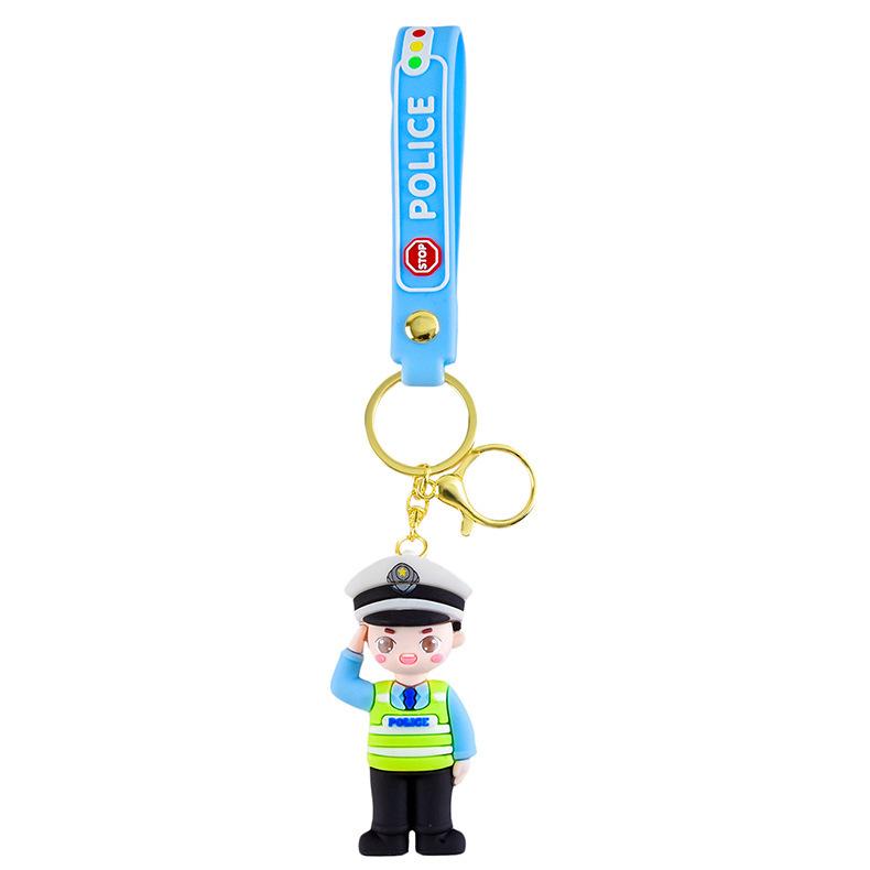 Product Introduction of Firefighter Keychain Cute Bag Pendant Army Day Cartoon Car Keychain Tribute Festival Small Gift 9