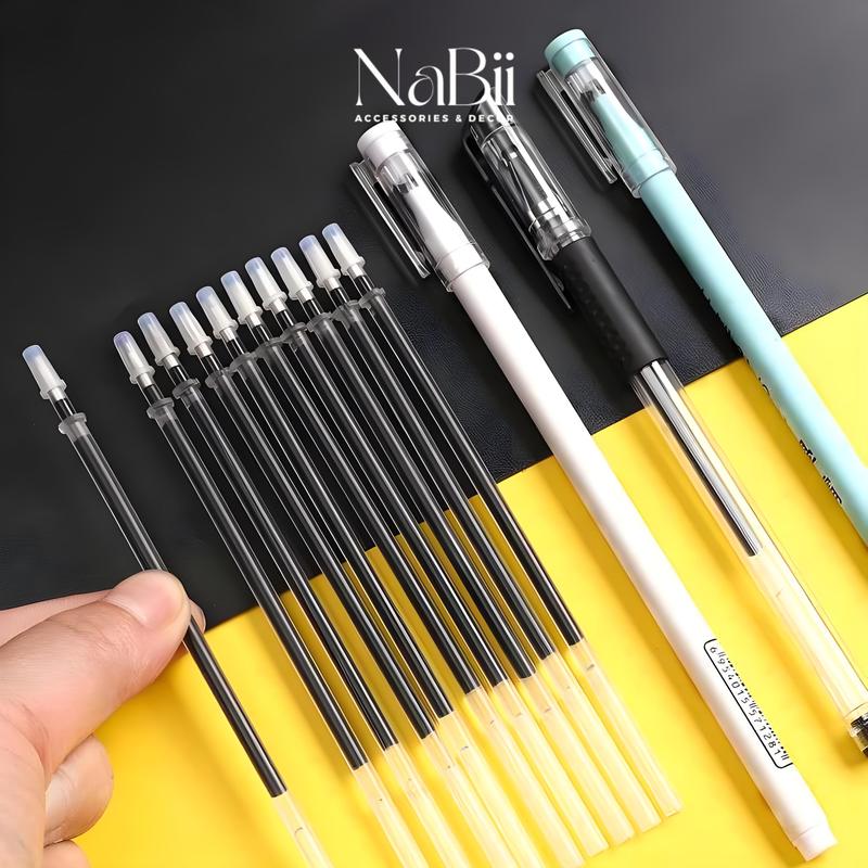 [Tặng bút] Combo 100 ruột bút,ngòi bút bi nước gel 0.5mm, Khô nhanh-Trơn mượt 6
