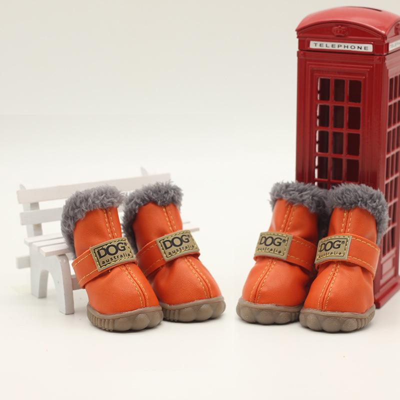 Product Introduction of Dog Shoes Pet Cotton Shoes Autumn and Winter Teddy Shoes Set of 4 Pomeranian/Bichon Frise Puppy Dog Winter Snow Boots 8