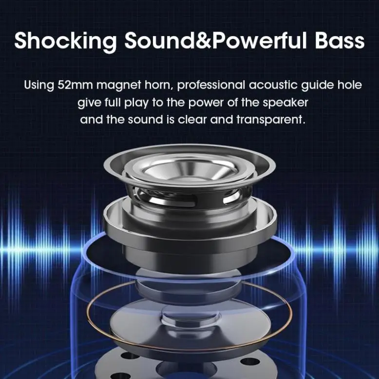 Loa Bluetooth NAPOD Mini Không Dây Đèn Led Rgb, Âm Thanh HIFI 360 Có Hỗ Trợ Thẻ Nhớ,  BẢO HÀNH 12 THÁNG. 6