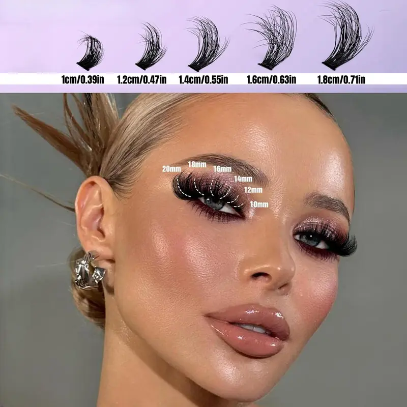 Natural Look Eyelash Extensions, 1 Box Individual False Eyelashes, Self Grafting Curl Eyelashes, Eye Makeup Enhancement False Eyelashes, Curl Cluster Lashes Cosmetic Kit, DIY Eyelash Extensions, Eyelashes Kit Set, Lash Clusters, High Quality Eyelashes 1