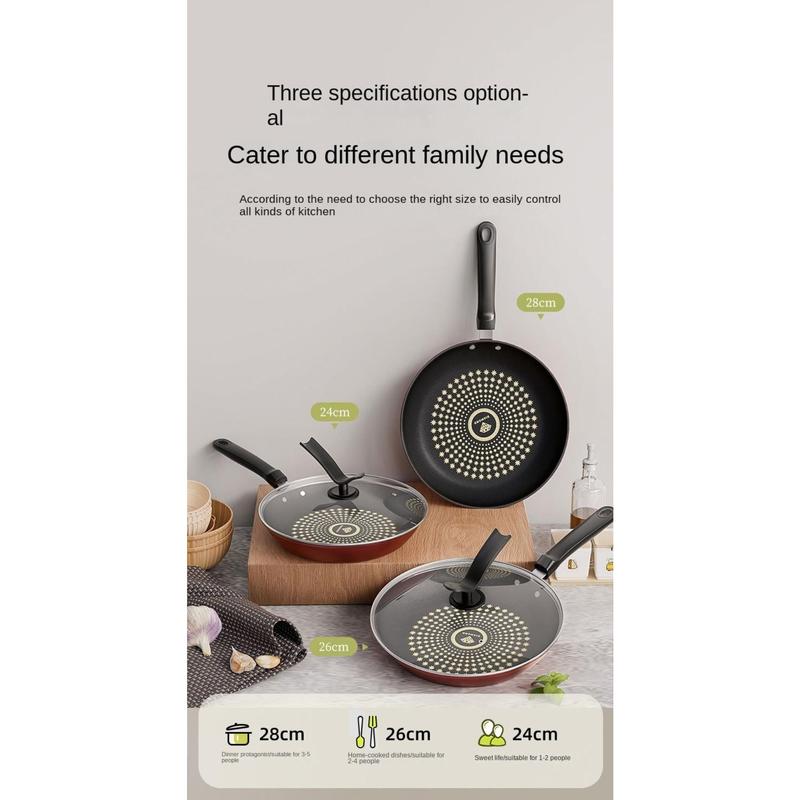 Product Introduction of New Non-Stick Pan with Lid Easy to Clean Frying Pan Multi-functional Iron Fried Steak Pot Gas Induction Cooker 26