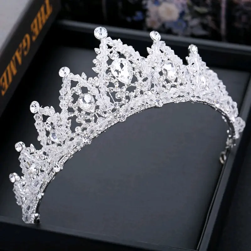 Chava Crown - Mahkota Pengantin Tiara - Wedding Bridal Silver Gold Blue pink red 1