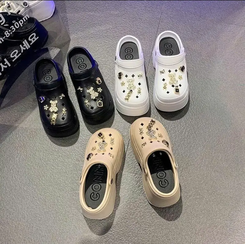 Dép Sục Nữ Đế Cao 7cm Tặng Kèm Sticker Đá Chất Liệu Eva Êm Nhẹ Phong Cách Trẻ Trung Năng Động 1288_101 DéP GiàY 8