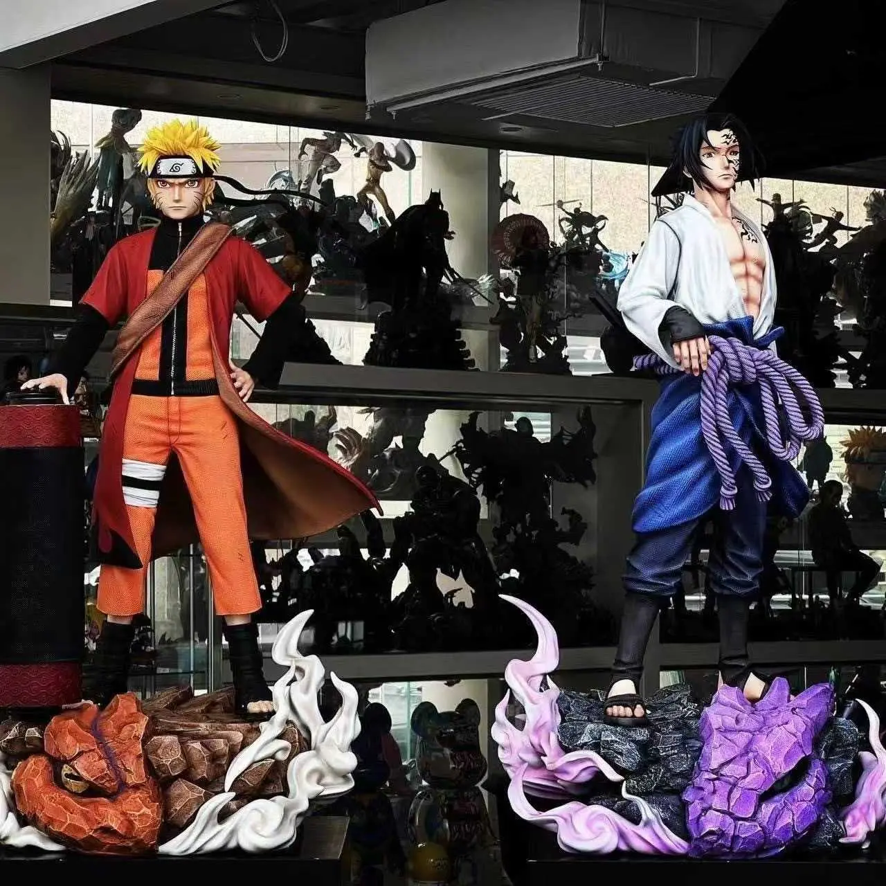 Crow Mantra Seal, Sasuke Uchiha, Buatan Tangan, Model Asas Kayu Gagak Pedang Rumput Bayang Api, Perhiasan Figures Toy
