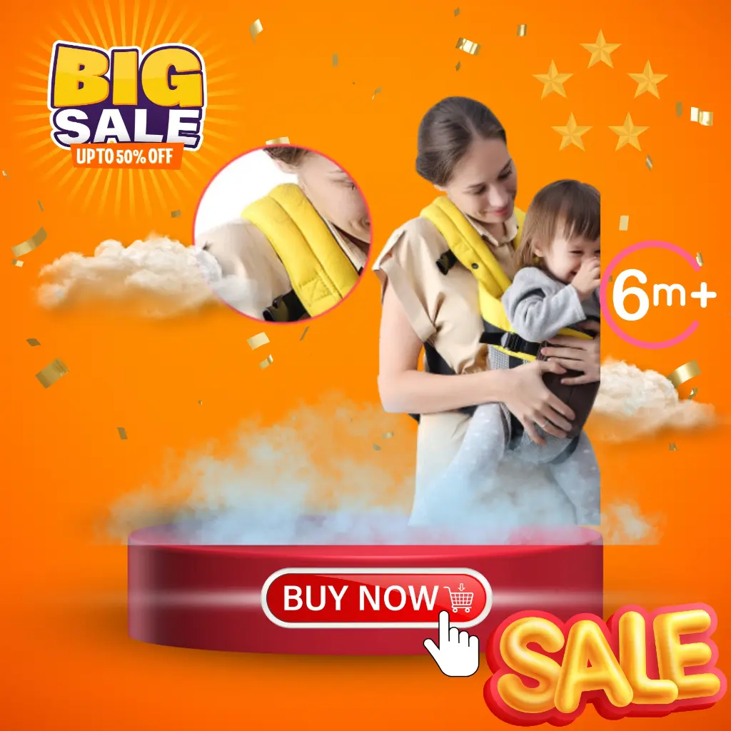 Địu em bé 6 tư thế Baby Deer vải contton thoáng khí cho trẻ sơ sinh từ 0 - 24 tháng đai an toàn cho bé