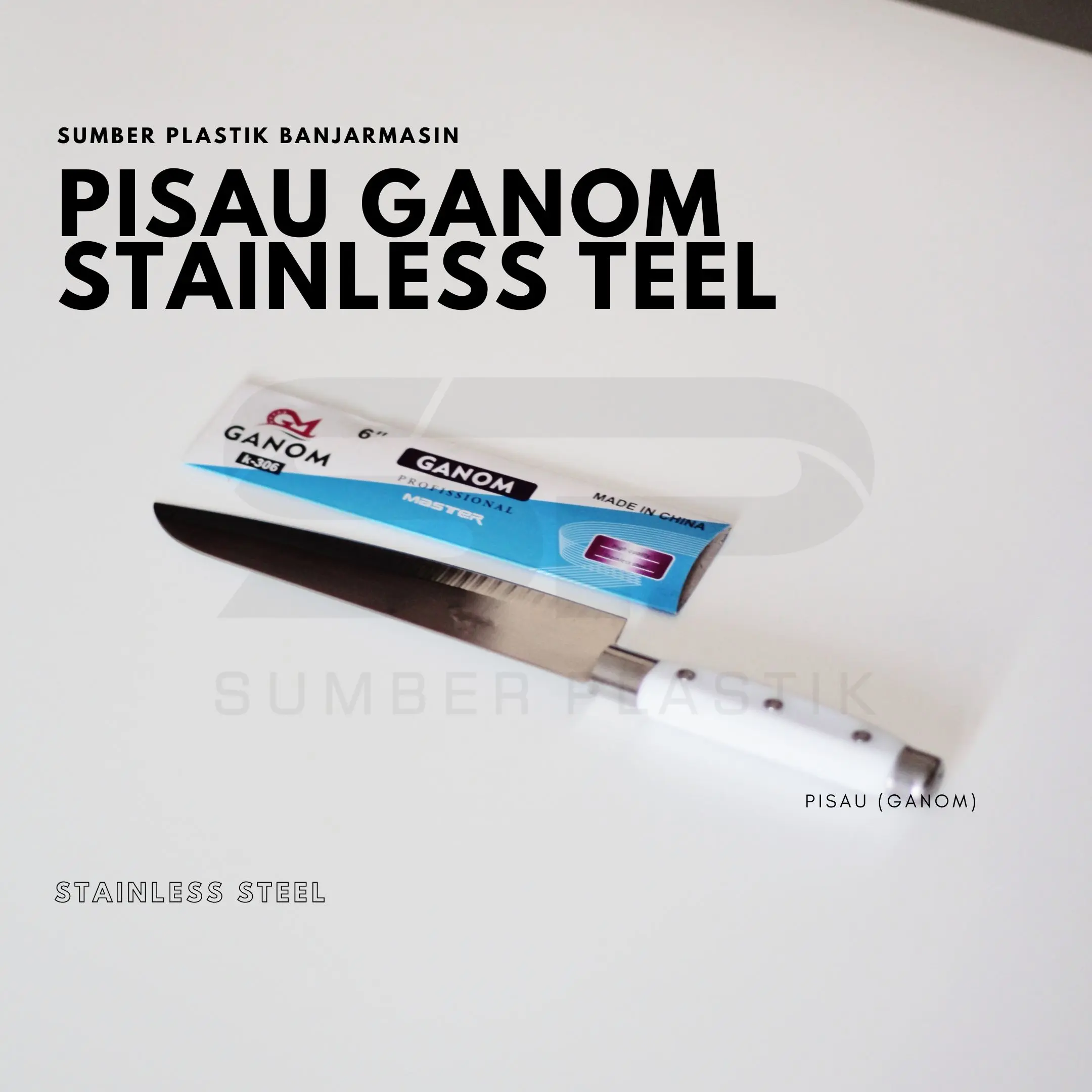 Pisau Dapur Ganom Stainless Steel Gagang Putih (Satuan)