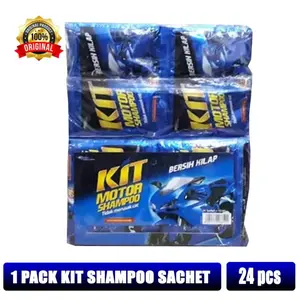 (1 Pack isi 24 sachet) Kit Motor Shampoo Biru 15ml / KIT MOTOR SHAMPOO BIRU pengkilat body motor kemasan sachet Air Car