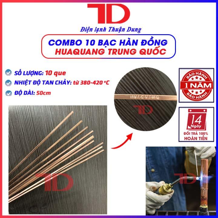 Bộ 10 que hàn vẫy bạc, bạc hàn đồng, que hàn ống đồng máy lạnh, điều hòa, Điện Lạnh Thuận Dung