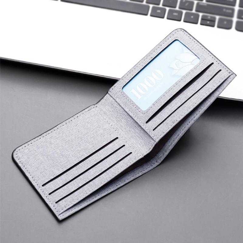 Product Introduction of Male Short Purse Business Money Bag Canvas Wallet Credit Card Holder Men Coin Purse Wallet 25