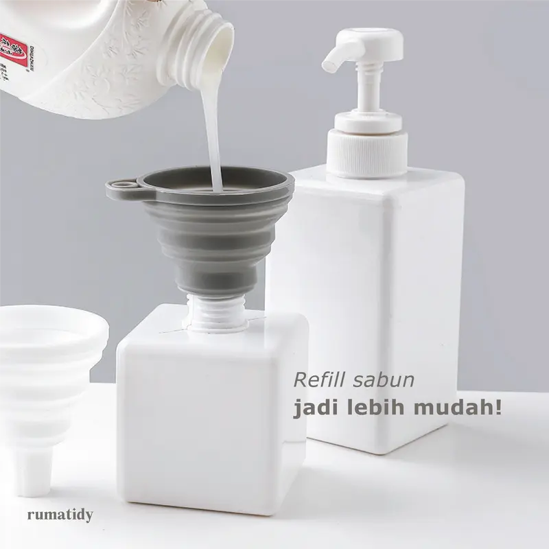 ZORO Corong Minyak Silikon Corong Lipat Air & Minyak Silicon Serbaguna Funnel Portable Foldable COKI Multifungsi Putih Silicone Kitchenware 4