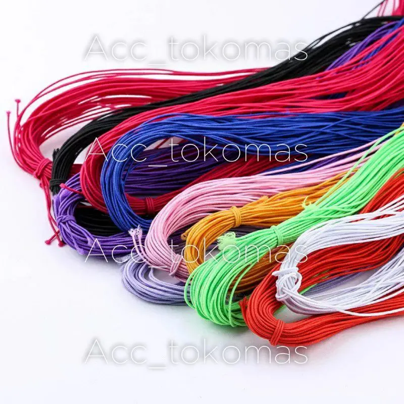 12meter Tali Karet Elastis Bulat Bahan Untuk Membuat Gelang Dan Kalung