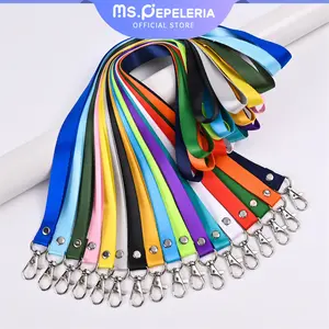 Tali id card 1.5cm / Tali idcard /Tali lanyard / Gantungan nametag / bahan polister, stoper, cantelan-Ms.Pepeleria
