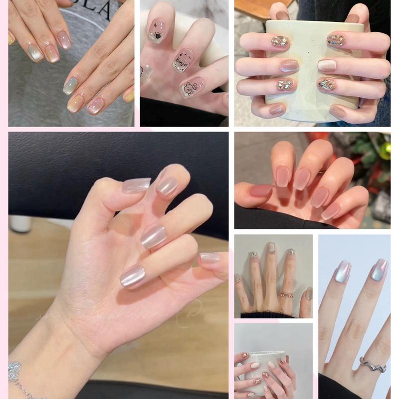 Tổng hợp nail tay form vuông ngắn - Bộ nail tay sang chảnh thanh lịch