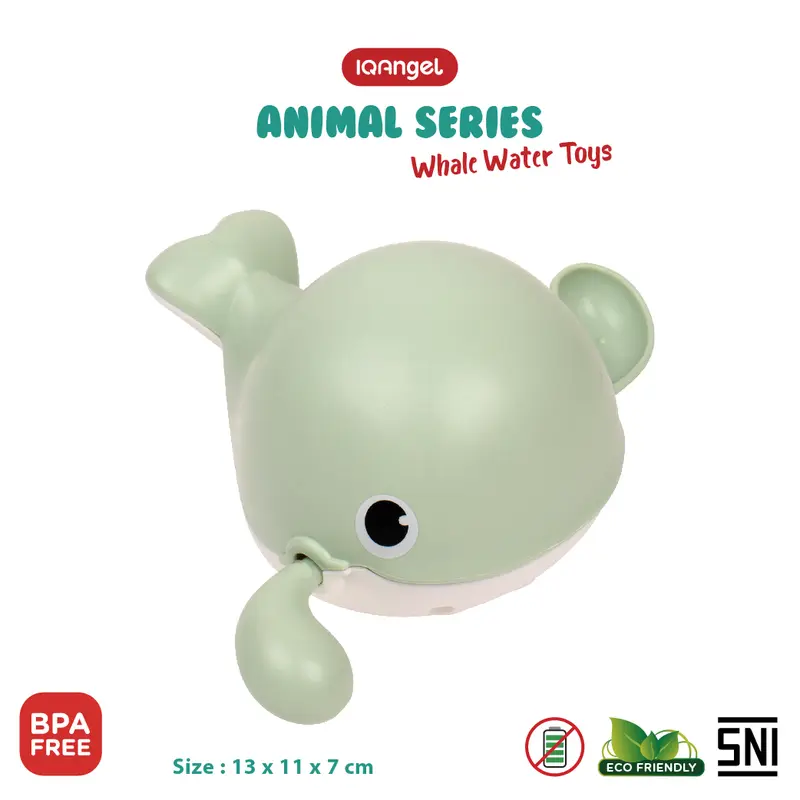 IQ Angel Animal Series Whale Water Toys / Mainan Mandi Bayi / Mainan Bentuk Paus Berenang / Mainan Air Anak Model Putar / Mainan Edukasi Anak / Mainan Mandi Bayi / Mainan Cewek Cowok / Mainan Hewan Grey 3
