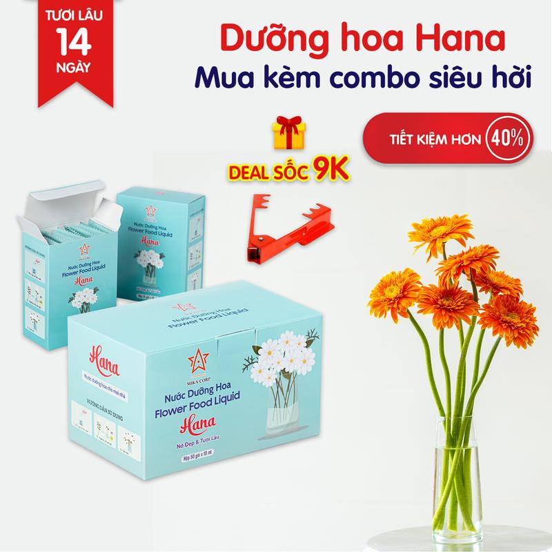 Mua Kèm Siêu Hời Combo 50-100 Nước Dưỡng Hoa Hana Giữ Hoa Tươi Lâu Không Thối Nước Tiết Kiệm Thời Gian Chăm Sóc Hoa - Tiết Kiệm Hơn 40%