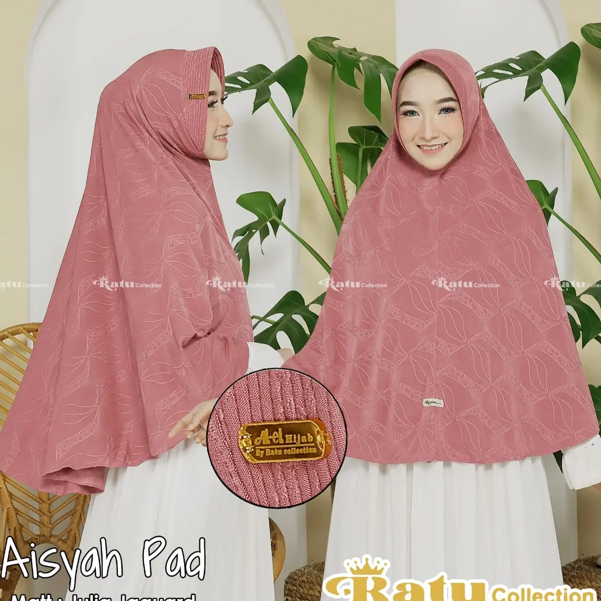 Jilbab Jumbo Syari Pet Matt Jersey Spider 3D Kombinasi Aisyah