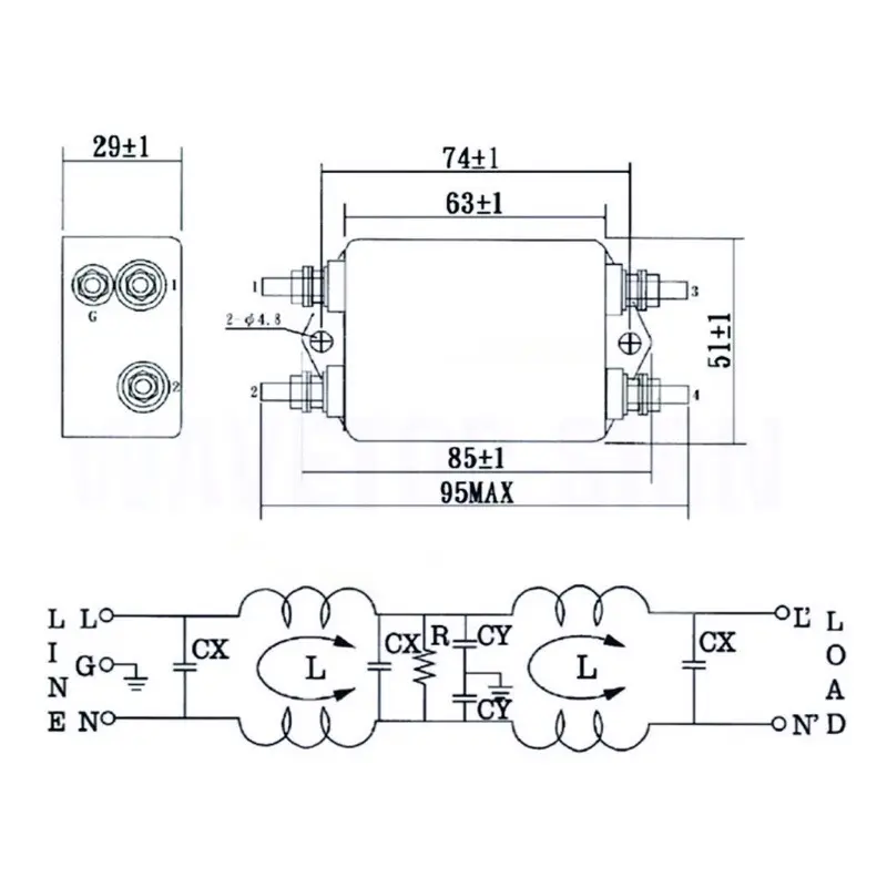 Lọc Nguồn Chống Nhiễu 1 Pha 220v 10A, 20A,30A 2