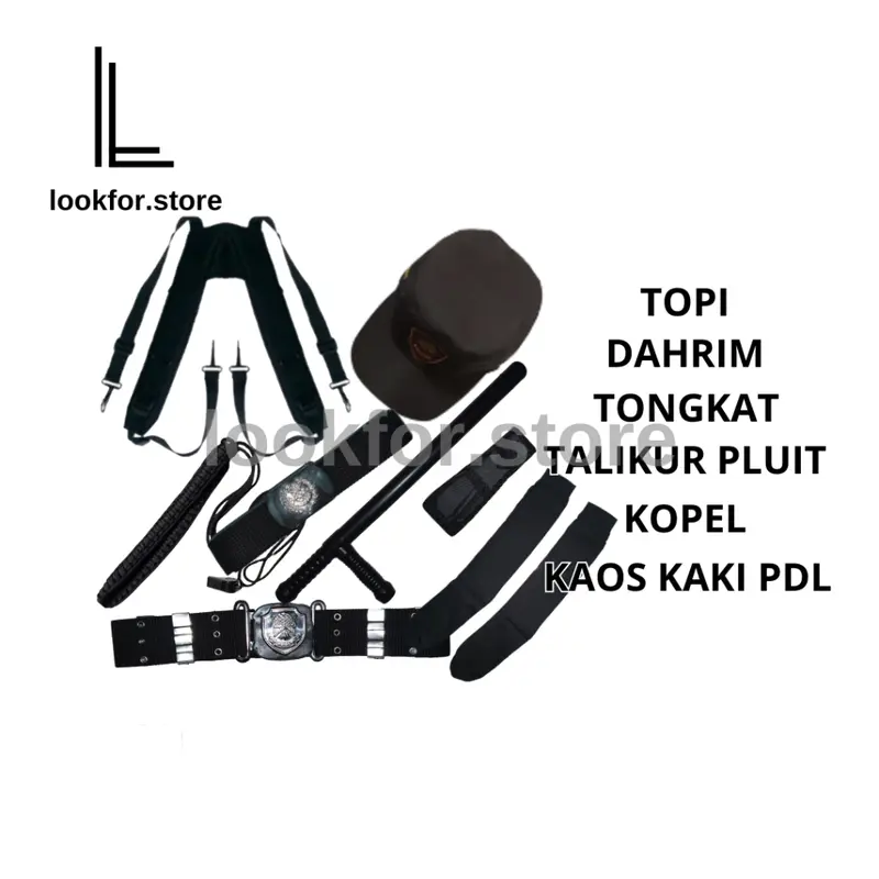 PERLENGKAPAN LINMAS SATLINMAS IKAT PINGGANG | KOPEL | TALIKUR PELUIT | DAHRIM | BORGOL | TONGKAT T + SARUNG | TOPI | KAOS KAKI PDL | SABUK 0