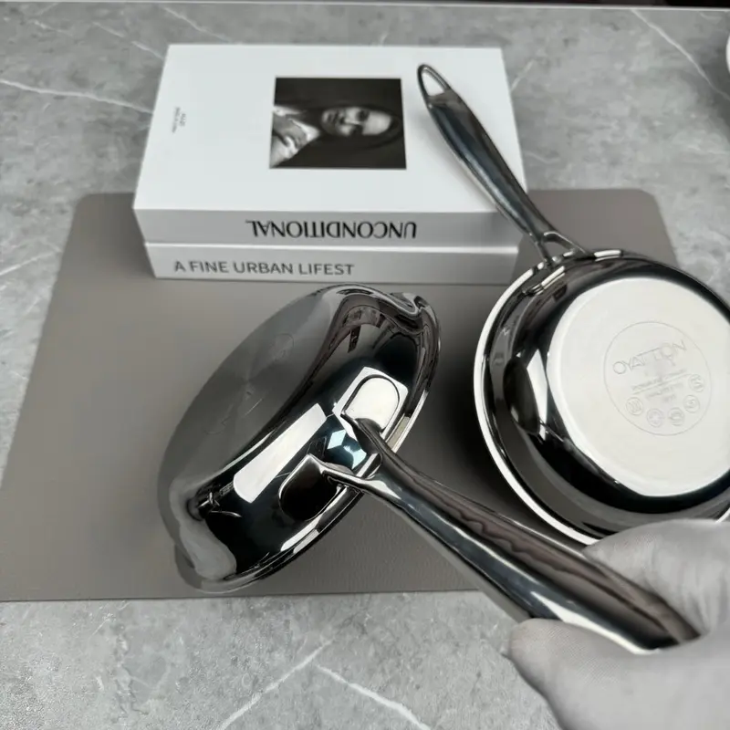 Chảo rán inox liền đáy cao cấp chống dính 18/10 Oyatton size 16,20,26,28cm - Chảo chiên rán bếp từ 4