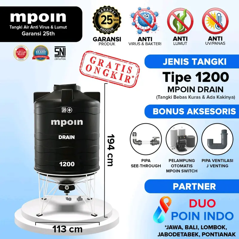 MPOIN 400/600/800/1200/1500/2000  DRAIN SERIES TANDON AIR/TOREN AIR/TANGKI AIR 2