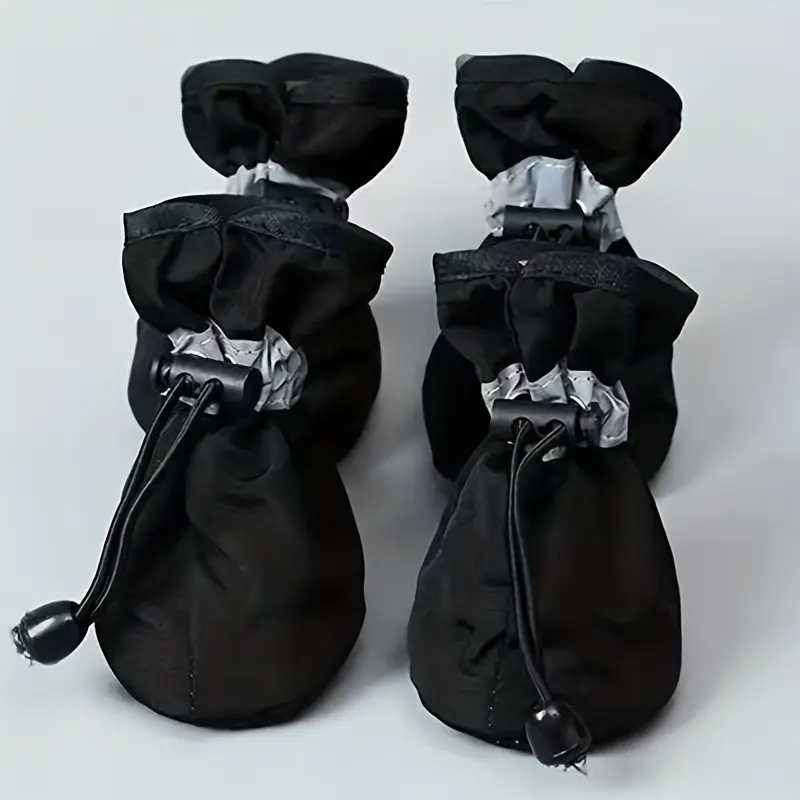 4pcs/set of dog paw protectors, waterproof dog boots with elastic buckles to protect pet PAWS and keep them dry, dog shoes for small dogs 2