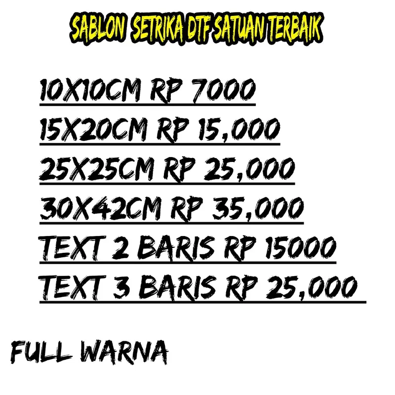 sablon setrika dtf custom satuan 2
