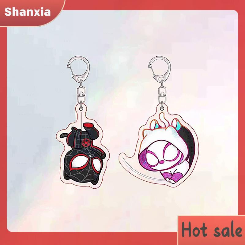 Product Introduction of Loket Rantai Kunci Spider Man Kartun, Rekaan Comel, Hadiah Mainan Beg galas Pasangan Kucing Lucu, Sesuai untuk Beg Aksesori, Rantai Kunci Loket, Hebat sebagai Hadiah Bead 12