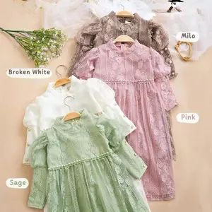 Dress Brukat Couple Mom Kids Baju Muslim Anak Perempuan Umur 2-9 Tahun Matt Brukat Malika Full Furing Apk Payet Baju Couple Ibu dan Anak Kekinian Terbaru Kondangan