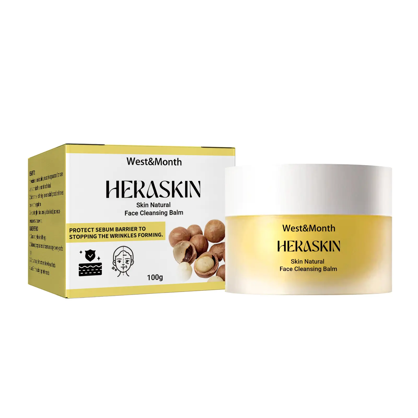 West & Month Anti-Aging Cleansing Cream Anti-Aging Anti-Aging Deep Cleansing and Repairing Skin Barrier Fading Wrinkle