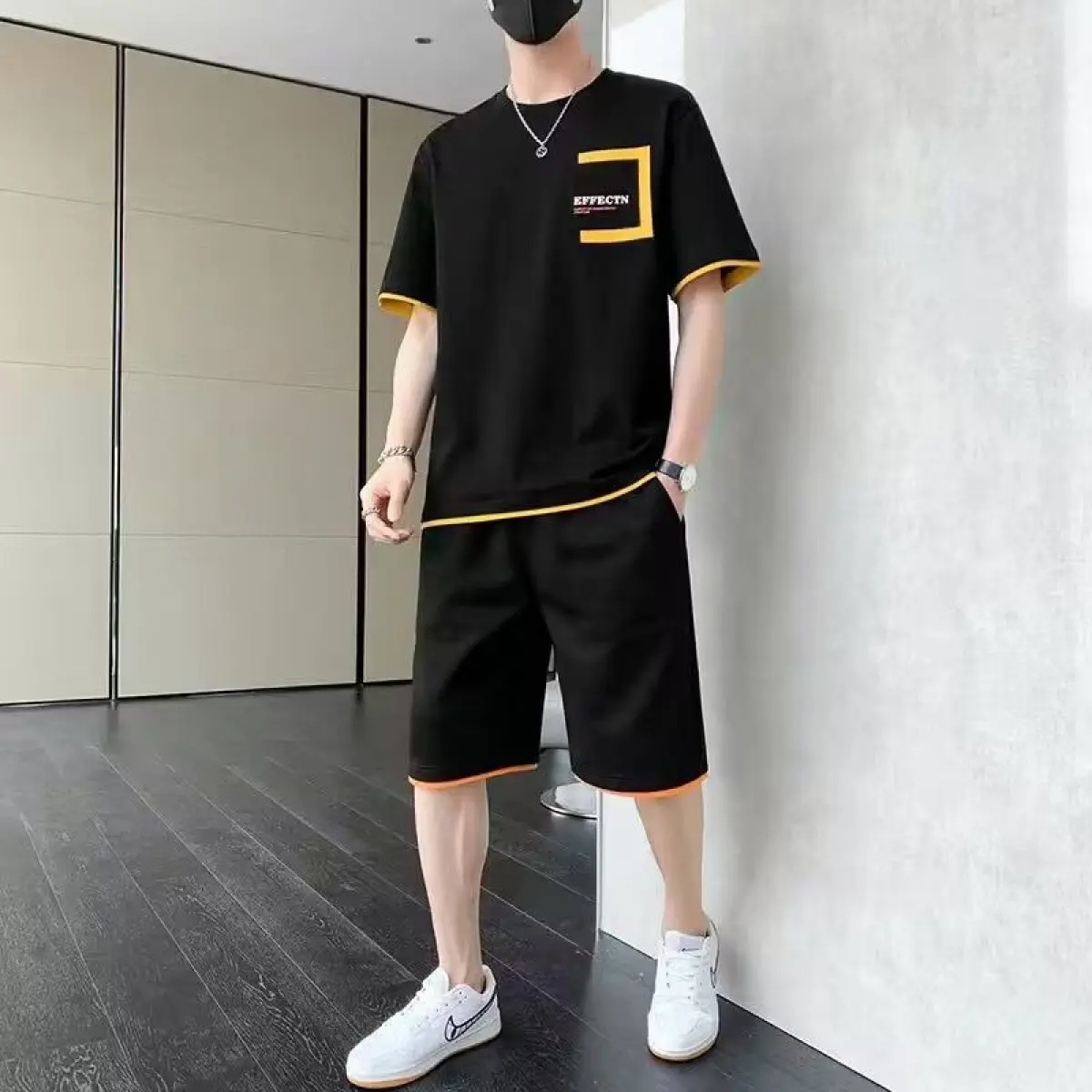 Bộ Đồ Thể Thao Thường Ngày Áo Thun Nam Ngắn Tay Quần Đùi, Bộ Đồ Mỏng, Hàng Mới Về Mùa Hè 2024, Phong Cách Đẹp Trai