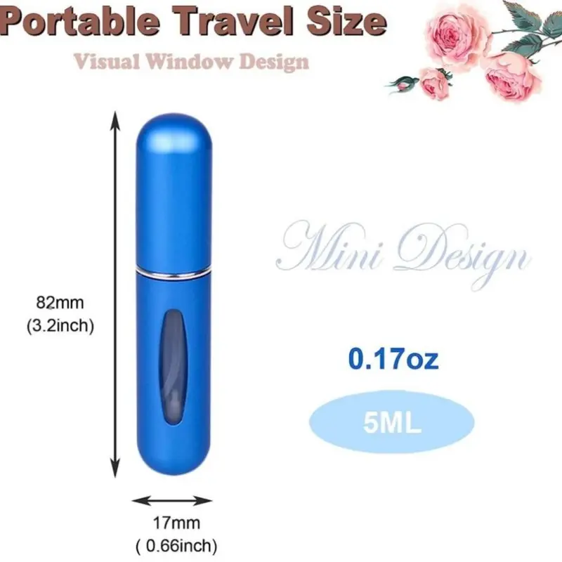 Perfume Dispenser, 1 Count Travel Refillable Perfume Bottle, 5ml Portable Perfume Bottle, Cylindrical Spray Bottles, Perfume Storage Tools 1