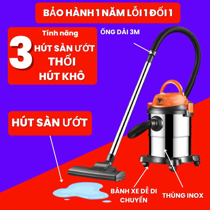 Máy hút bụi công nghiệp gia đình TUHU GR-923 3 chế độ hút khô hút nước và thổi