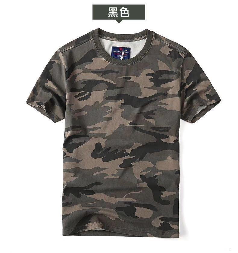 Product Introduction of European and American Retro Washed Cotton Short Sleeve Polo Shirt for Men, Summer Breathable Sweat-Absorbing Camouflage Half Sleeve Round Neck T-Shirt for Men Sport 16