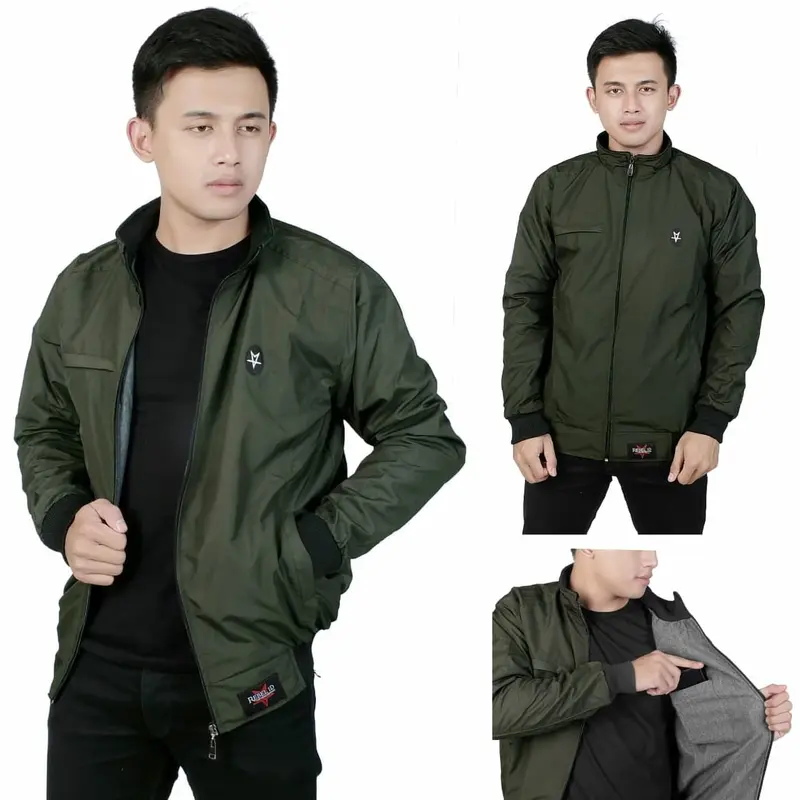 Jaket Motor Taslan Waterproof Pria  Original REBEL ID Jaket Parasut Tebal  Casual Nyaman -GIBRANSTORE Distro Keren  Cowok Bomber 8