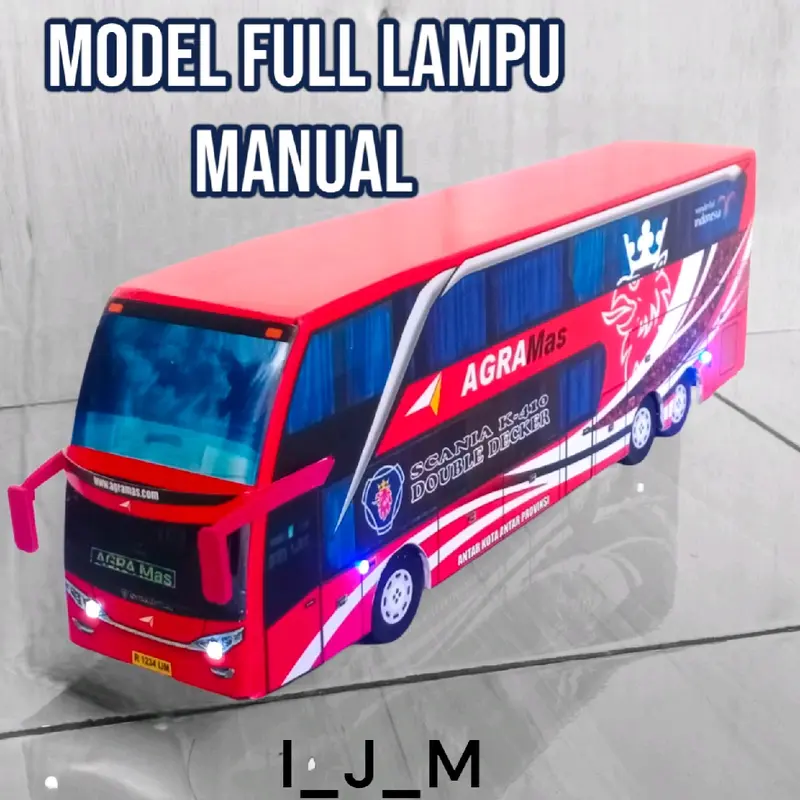 Miniatur Bus Agra Mas SDD Scania RC Control Remot Remote Toys Suara Telolet Basuri Hadiah Led Lampu Miniatur bus telolet basuri 3