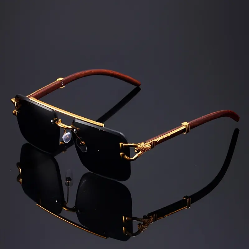 Luxury Leopard Pattern Frameless Glasses for Men and Women  display picture 2