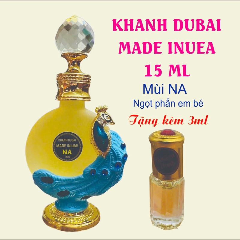 Tặng kèm 3ml NA Tinh dầu nước hoa Khanh Dubai 15ml dành cho nữ mùi hương phấn nhẹ nhàng dễ thương trẻ trung