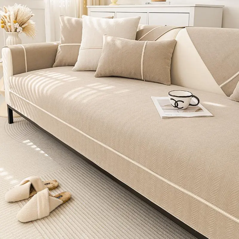 Solid Color Sofa Cover, 1 Count Dustproof Sofa Slipcover, Couch Covers, Sofa Protector for Home Living Room, Home Decor Supplies 8