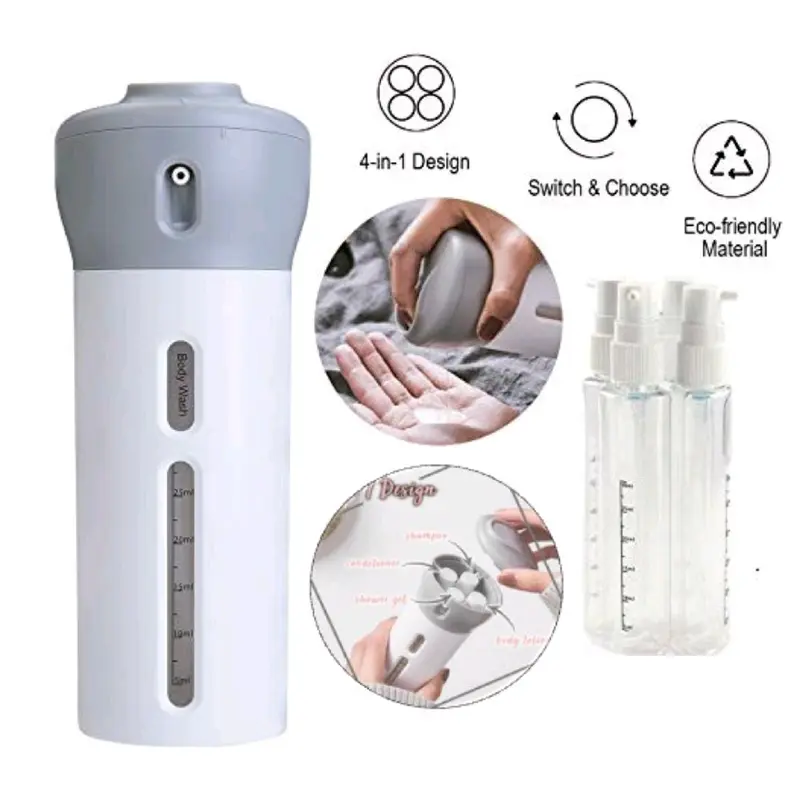 smart travel bottle set 4in1 toiletries dispenser soap kit 4 in 1 botol refill sabun shampoo lotion Medan meriah meriahshoppe 0