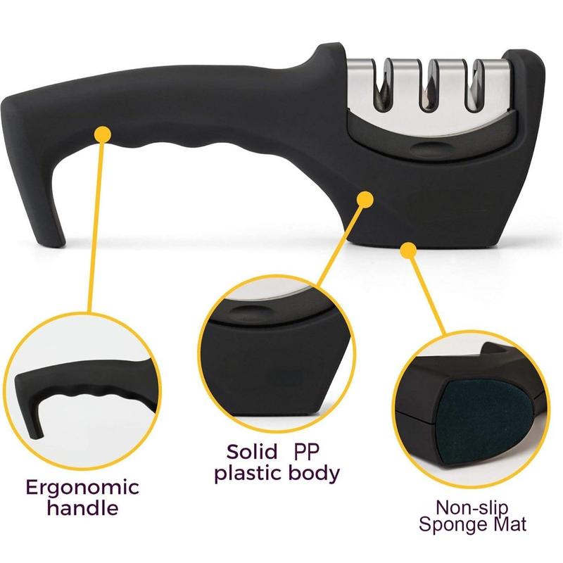 3-stage Knife Sharpener, 1 Count Knife Sharpening Tool, Knife Polishing Tool & Kitchen Knife Accessories 2