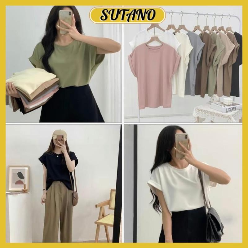 Áo thun tổ ong kiểu tay hến áo phông cộc tay cổ tròn tay cánh rơi form vừa chất vải co giãn thoáng mát A209 SUTANO