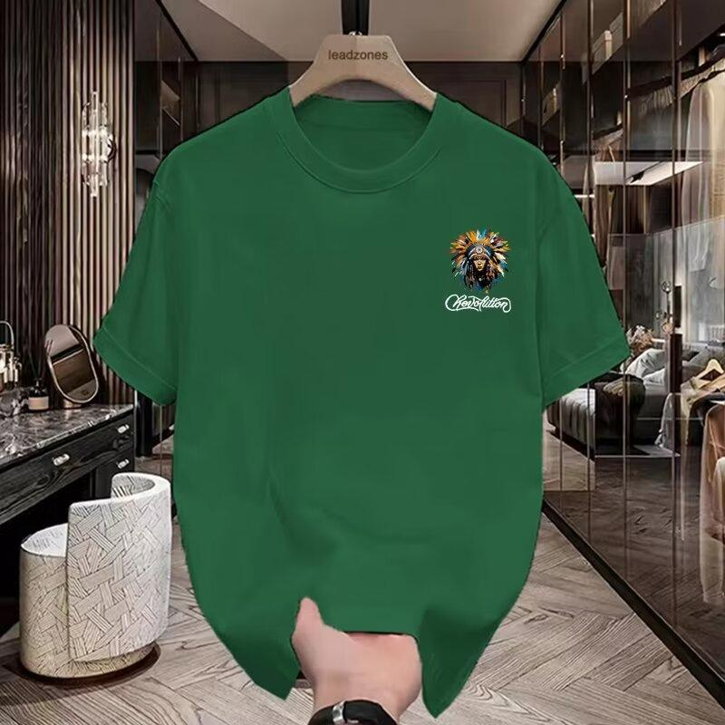Product Introduction of Áo Thun Ngắn Tay, Chất Liệu Cotton Nặng, Dành Cho Trang Phục Mùa Hè Của Nam Giới, Hợp Xu hướng Và Đẹp Trai, Thời Trang, Áo In Đơn Giản Menswear Cổ Tròn 8