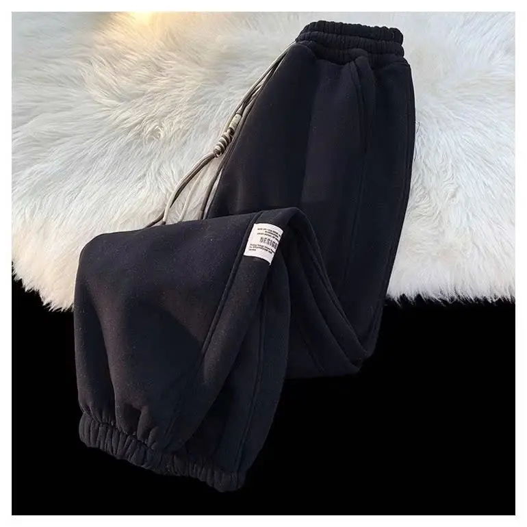 Quần Ống Rộng Quần Jogger Nữ Unisex chất Nỉ Cotton Dày Dặn Mềm Mịn 4